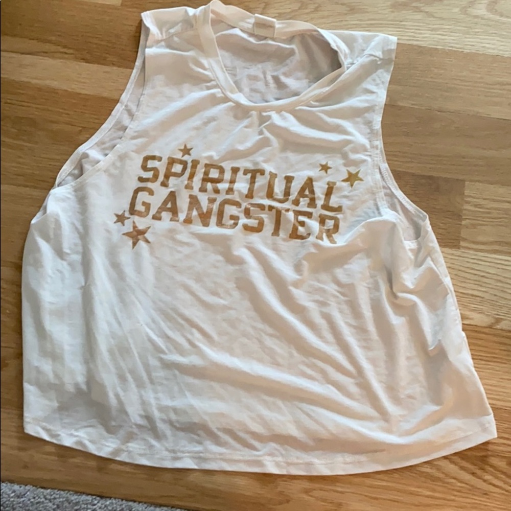 Spiritual gangster white work out t